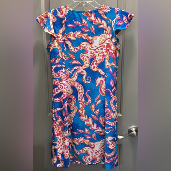 Aryeh Size S Flutter Sleeve Sea Creature Dress EUC - Picture 2 of 5